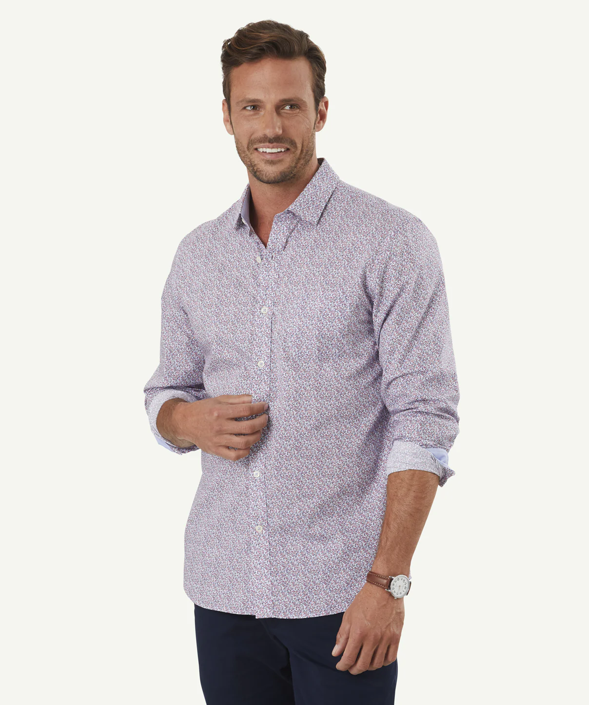Tailored Fit Circle Printed Long Sleeve Shirt - Multi Print