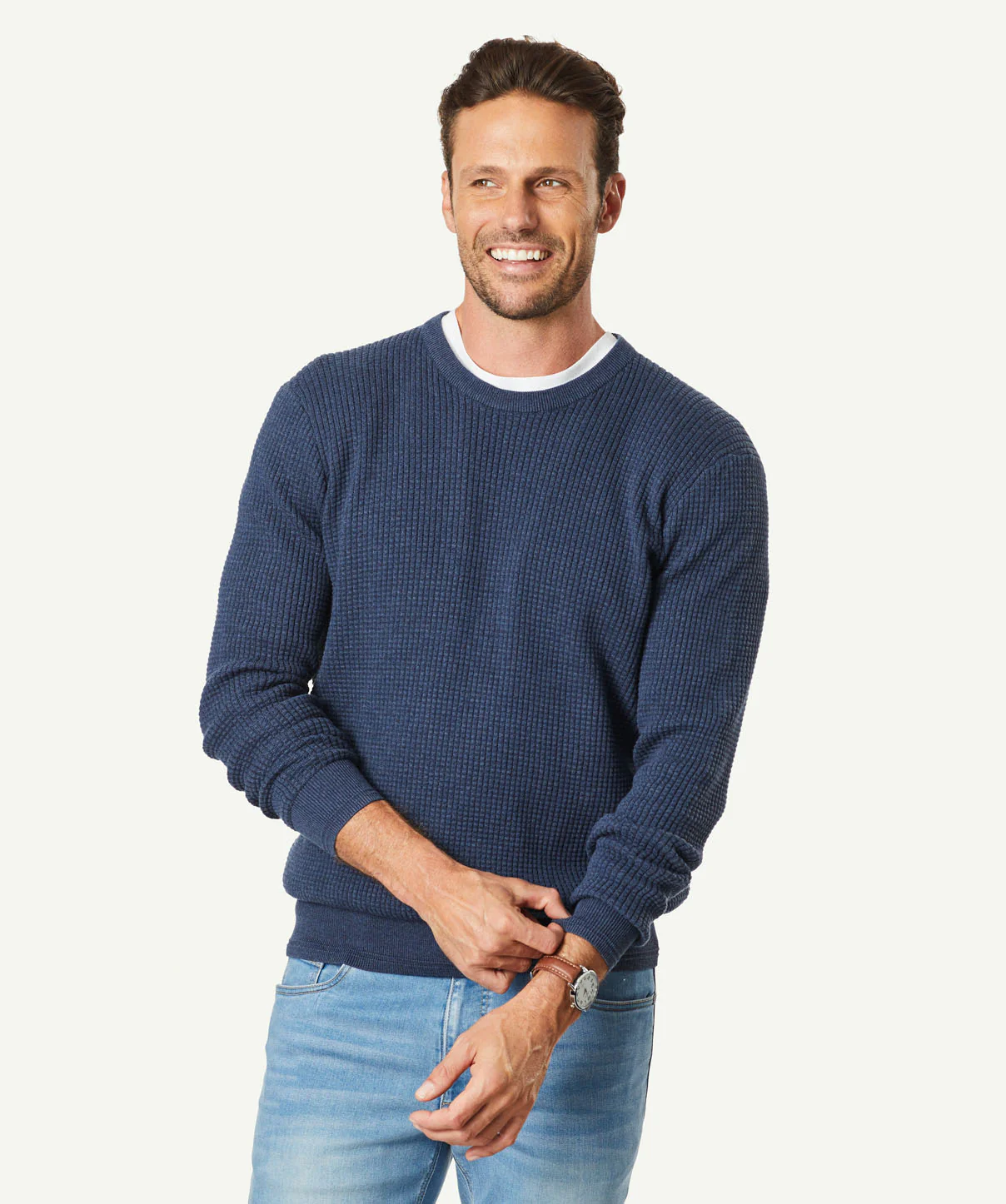 Textured Crew Knit - Denim - Image 6