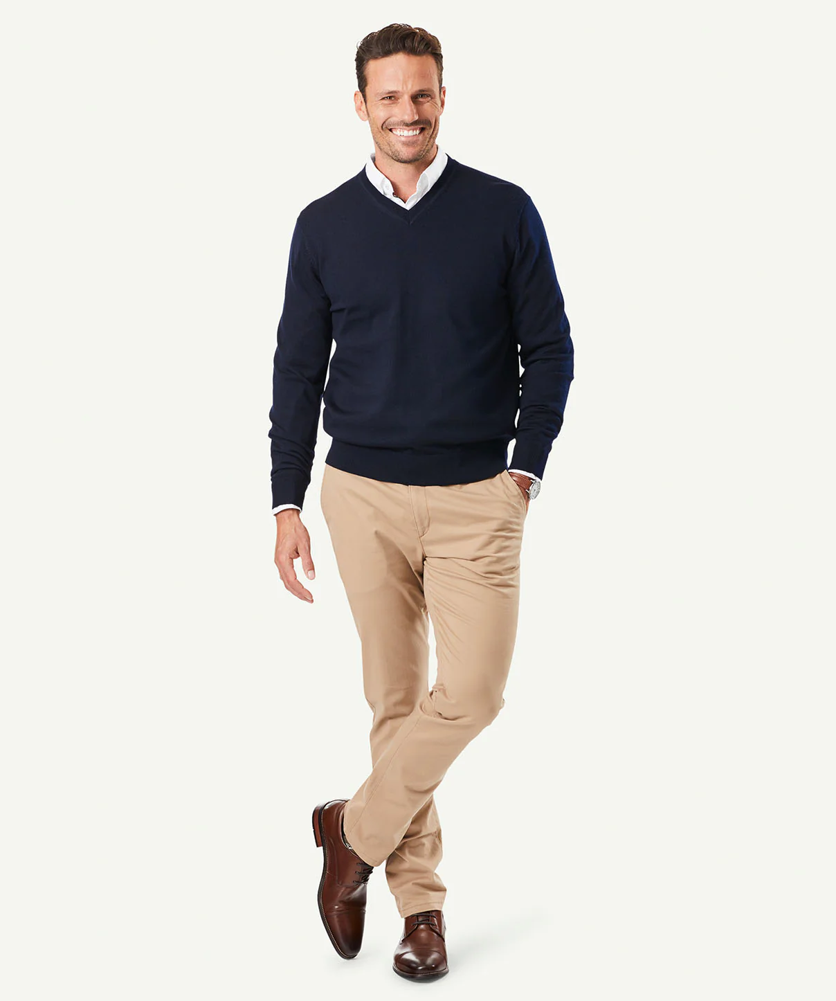 Textured Knit Polo - Navy - Image 5