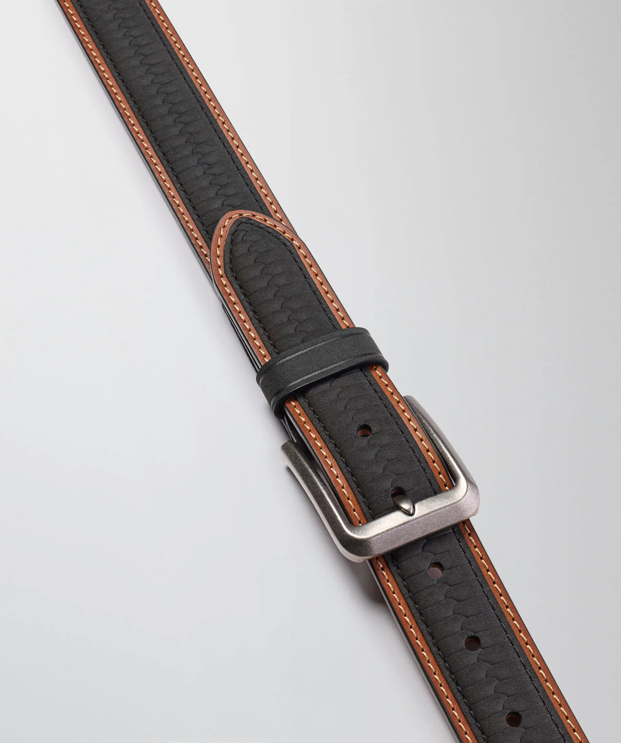 Textured Overlay Belt - Black - Image 2