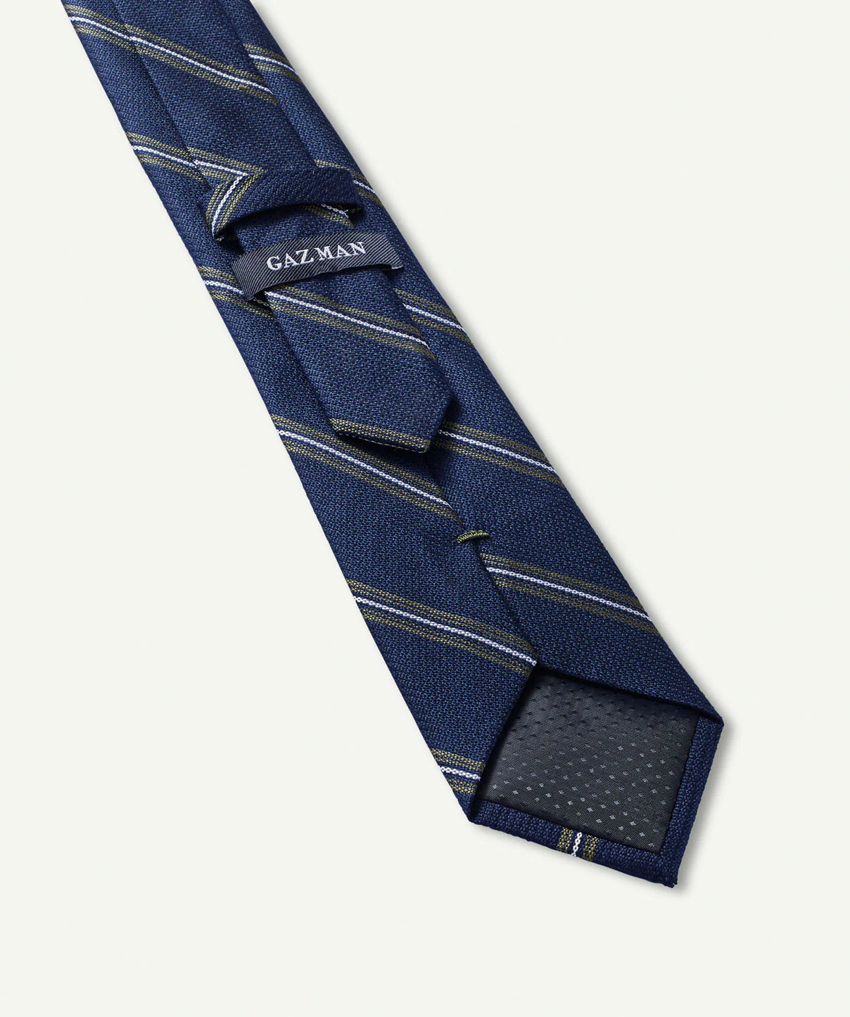 Textured Stripe Tie - Khaki - Image 2