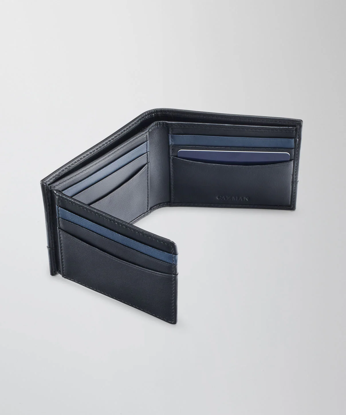 Trifold Leather Wallet - Black - Image 3