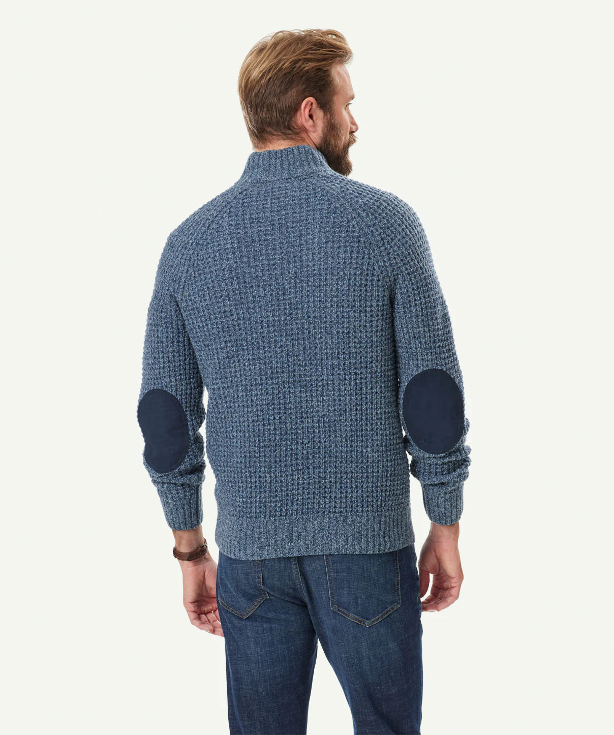 Tuck Wool Blend Half Zip Knit - Ink - Image 3