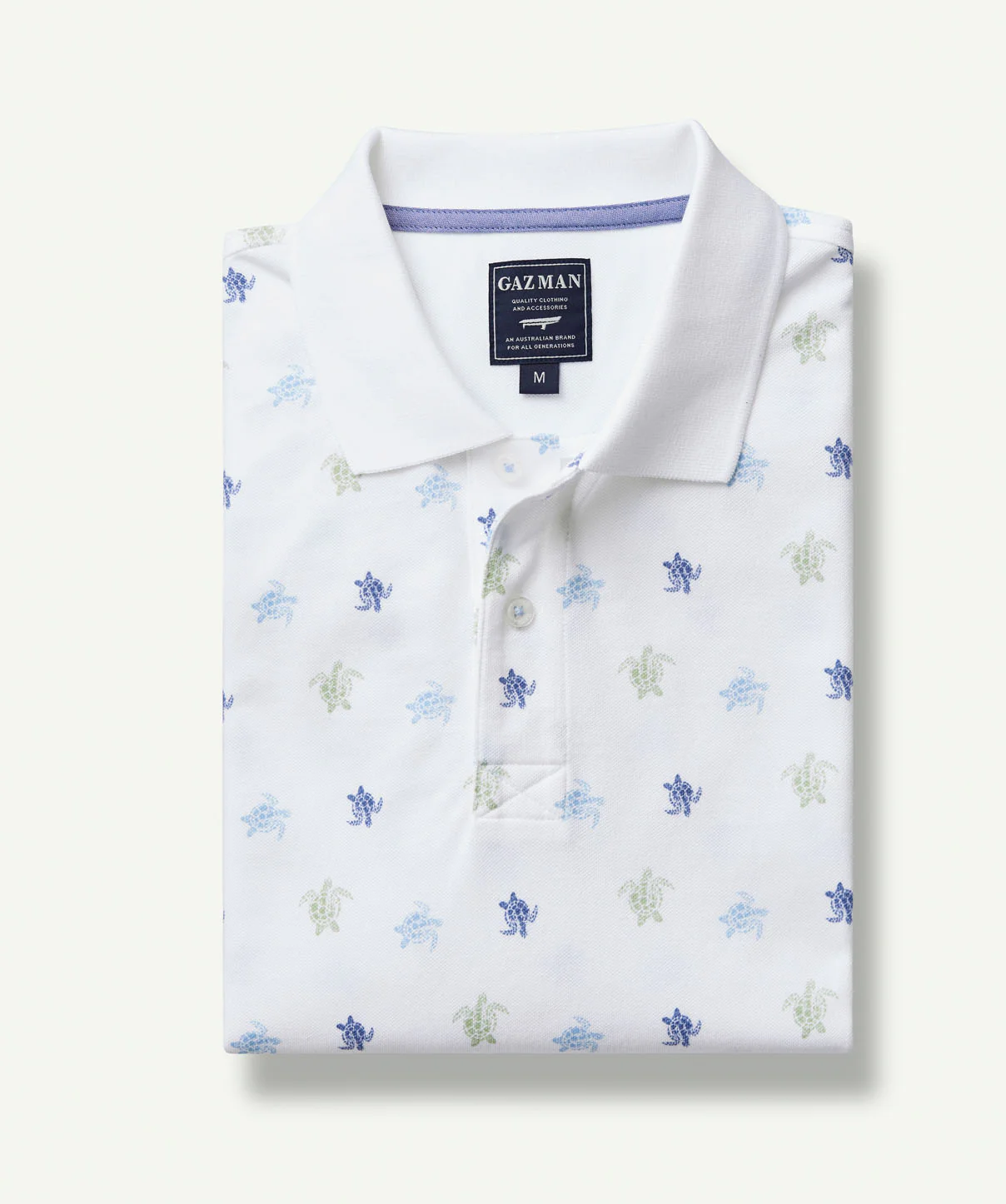 Turtle Print Polo - White - Image 2