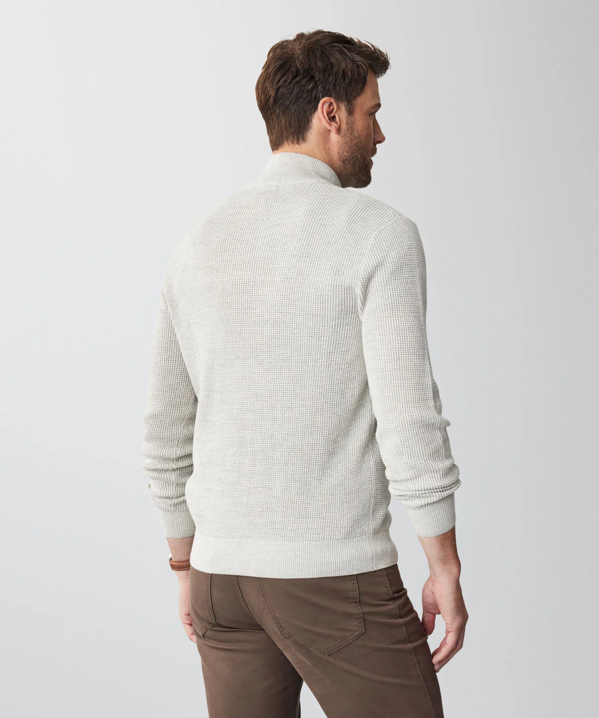 Waffle Half Zip Knit - Oatmeal - Image 3