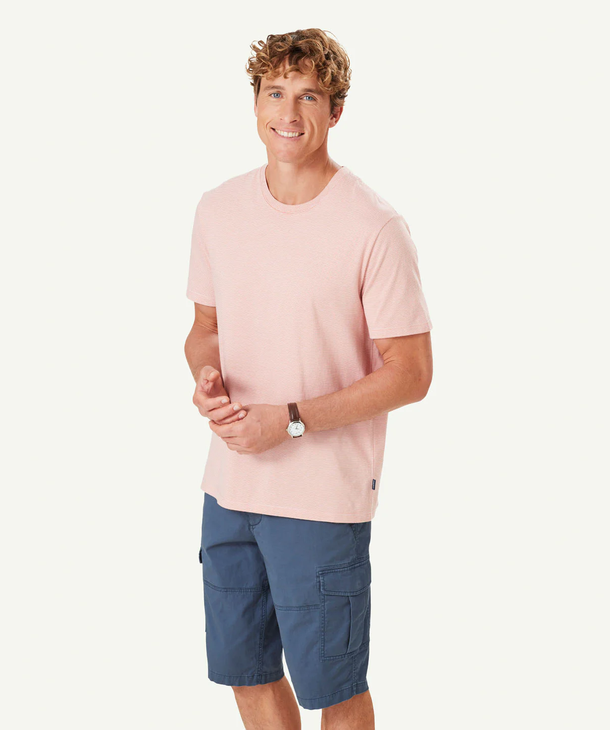 Weekend Stripe T-shirt - Apricot - Image 5