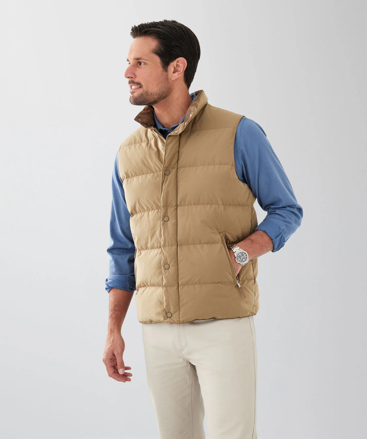 Wilmot Puffer Vest - Taupe - Image 5