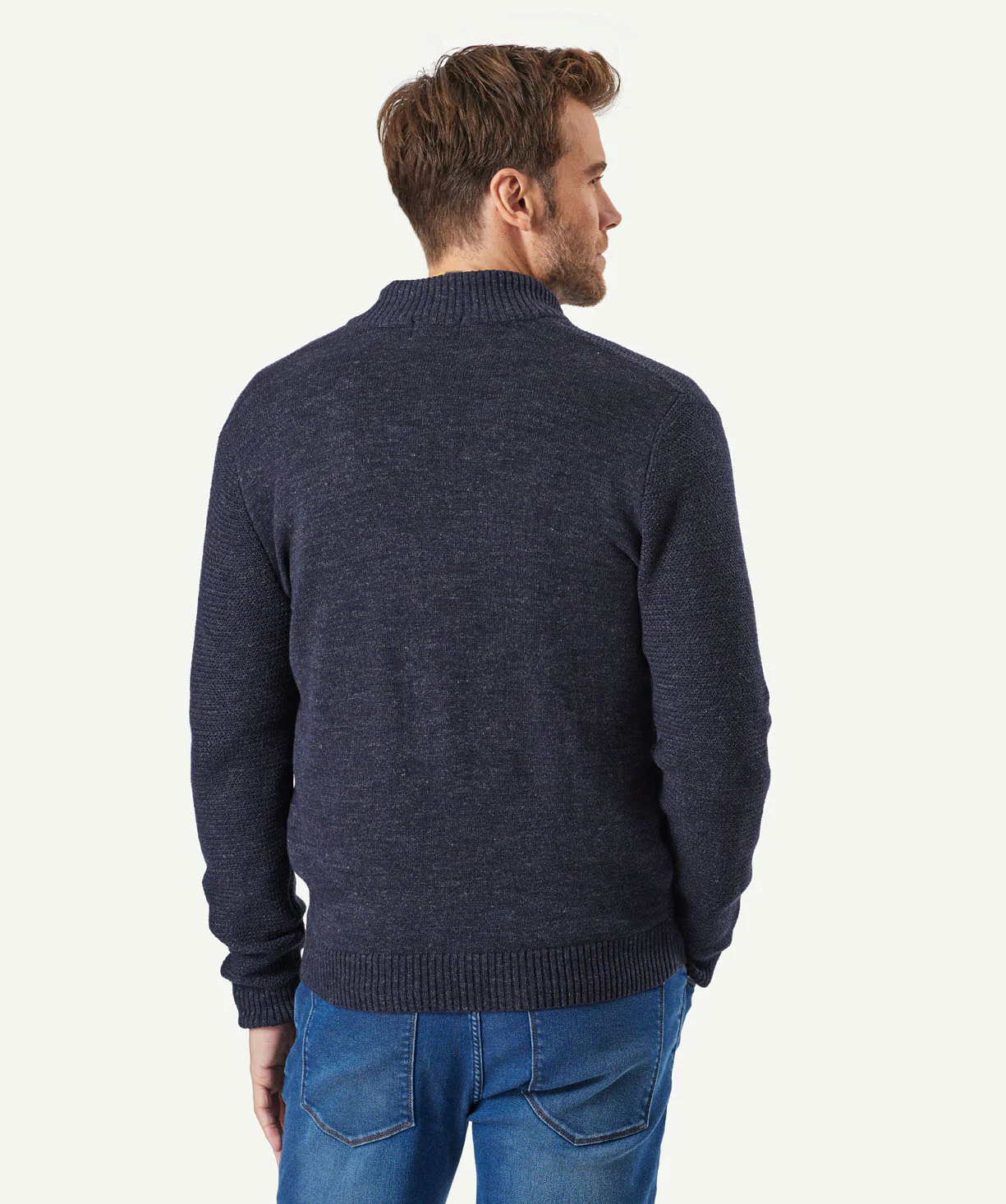 Wool Blend Bomber - Navy - Image 3