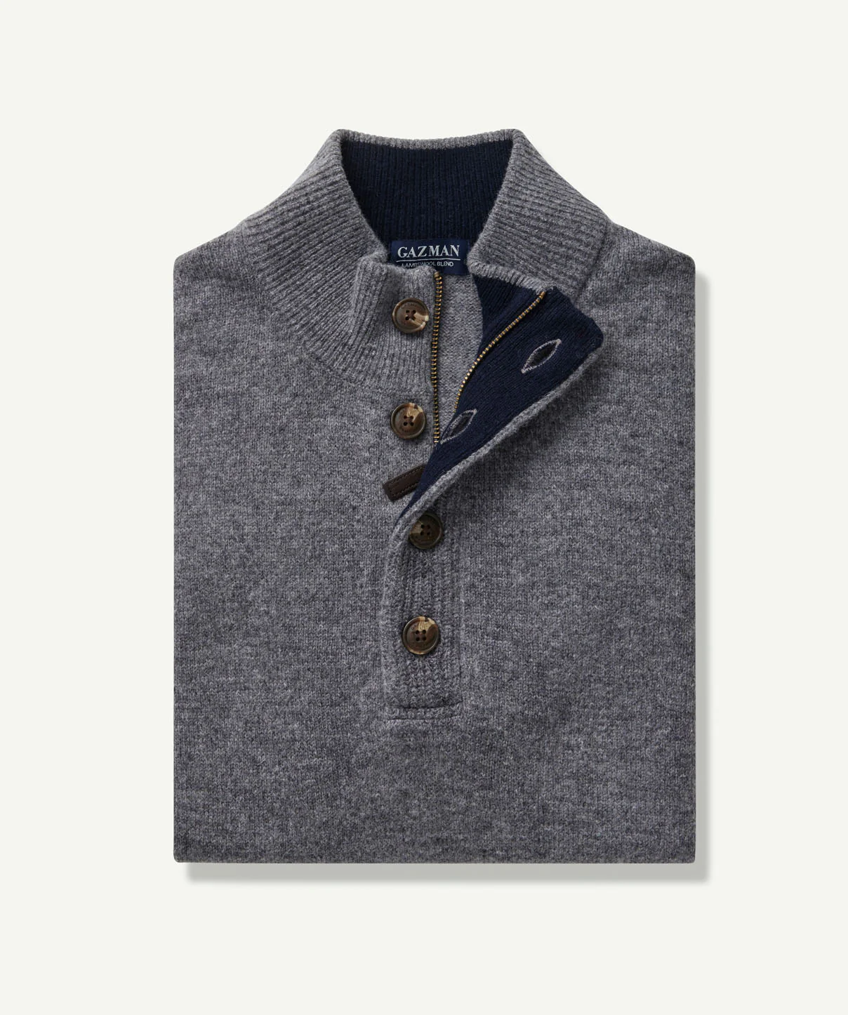 Wool Blend Half Zip - Grey - Image 2